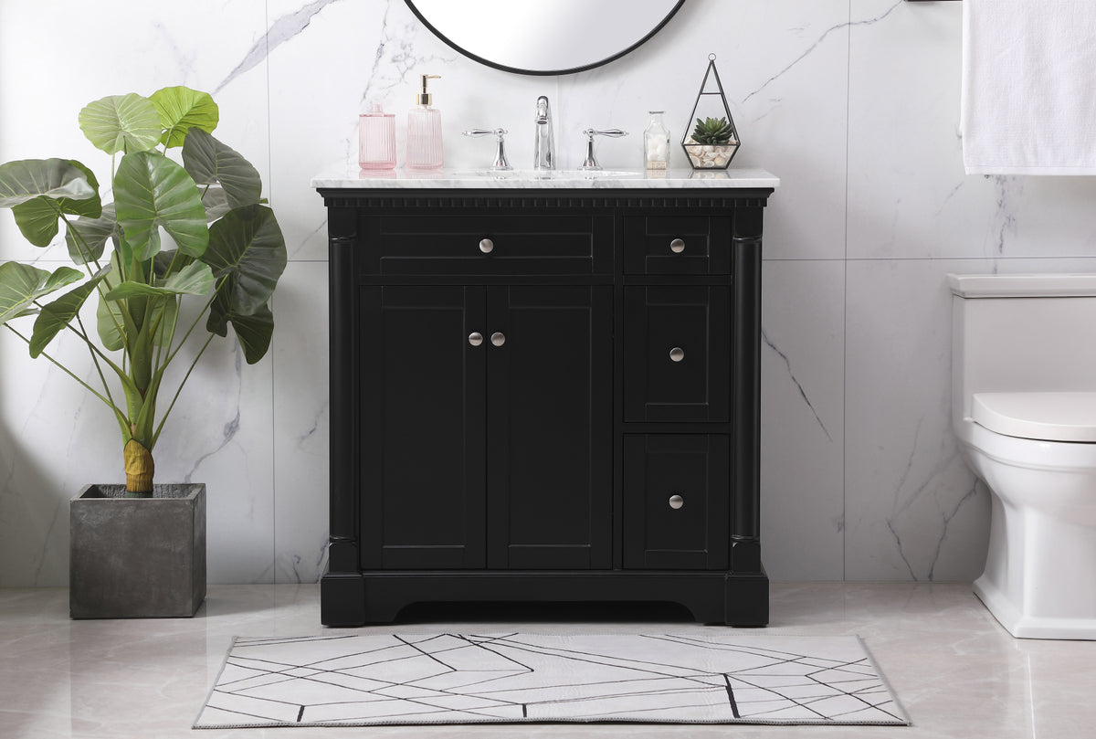 36 inch Single bathroom vanity set in black