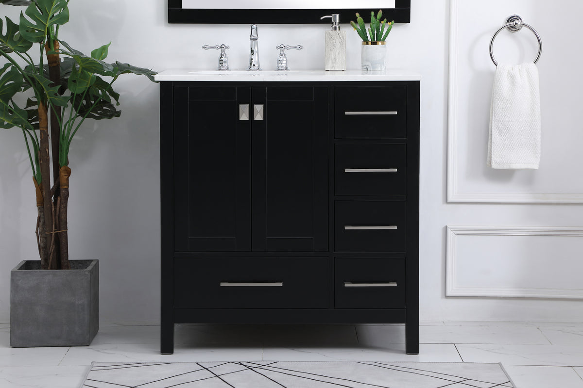32 inch Single Bathroom Vanity in Black