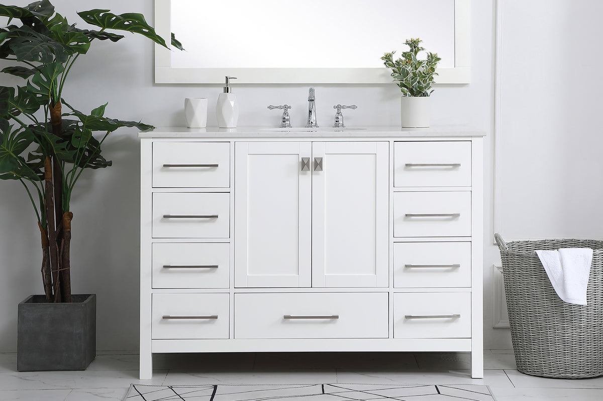 48 inch Single Bathroom Vanity in White