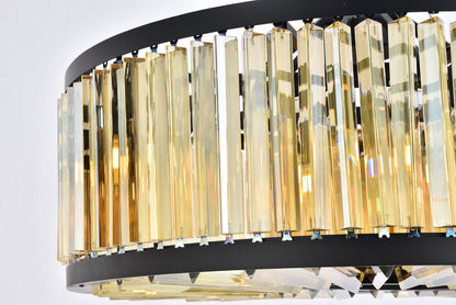 Chelsea 10 light Matte Black Chandelier Golden Teak (Smoky) Royal Cut Crystal