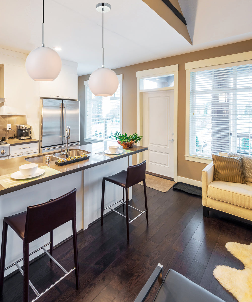 Baxter 1 Light Chrome Pendant With Frosted White Glass