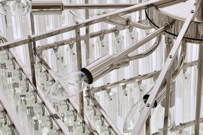 Sydney 34 inch square crystal chandelier in polished nickel