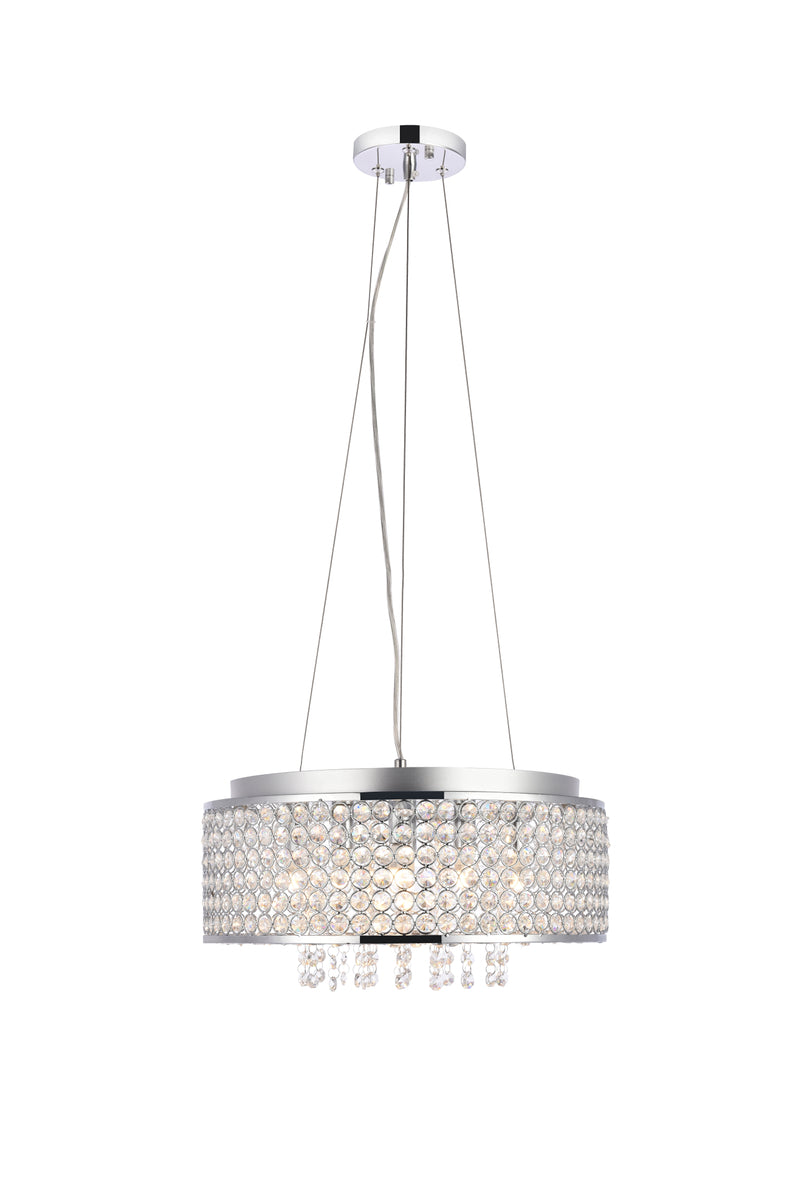 Amelie 6 light Chrome Pendant Clear Royal Cut Crystal