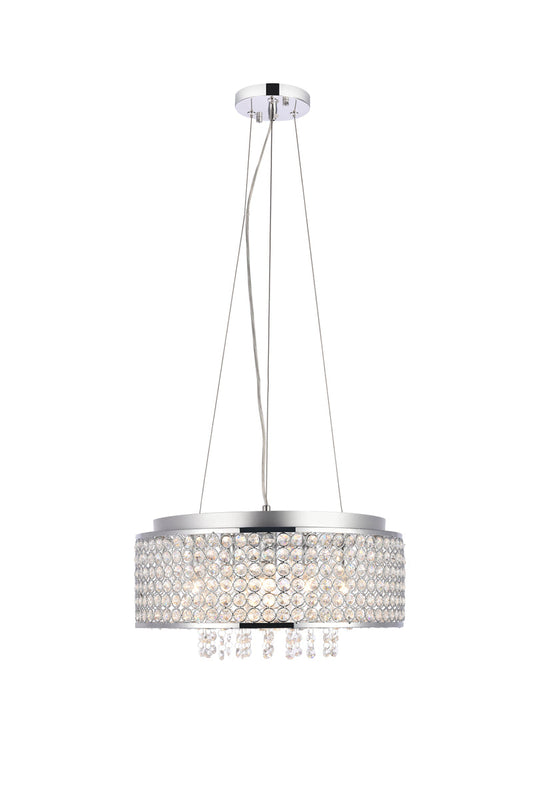 Amelie 6 light Chrome Pendant Clear Royal Cut Crystal