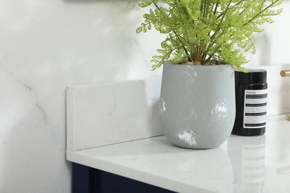 48 inch Single bathroom vanity in blue with backsplash