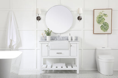 42 inch Single bathroom vanity in white with backsplash