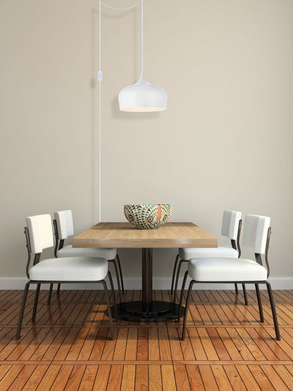 Nora 1 Light white plug-in pendant