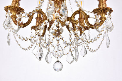 Rosalia 5 light French Gold Pendant Clear Royal Cut Crystal