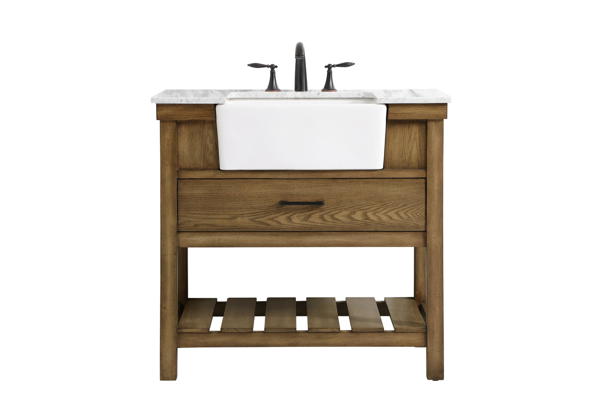 36 inch Single bathroom vanity in driftwood