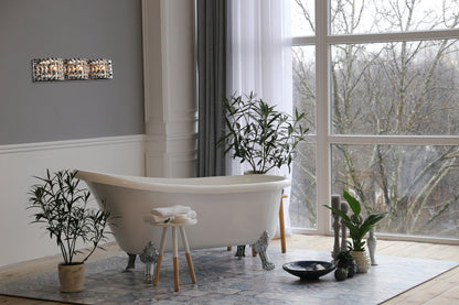 Tate 3 light bath sconce in black with clear crystals