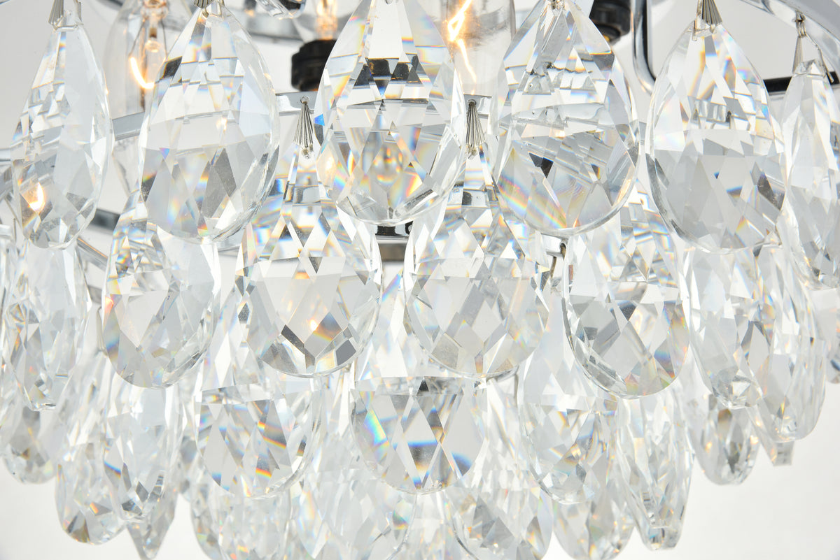 Clara Collection Flush Mount D14in H9in Lt:4 Chrome Finish