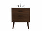 30 inch Single bathroom vanity in walnut