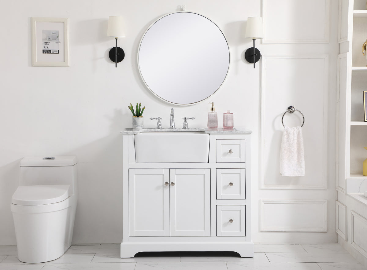 36 inch Single bathroom vanity in white