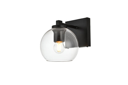 Juelz 1 light Black and Clear Bath Sconce