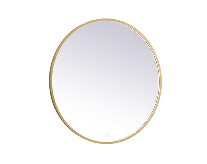 Pier 42 inch LED mirror with adjustable color temperature 3000K/4200K/6400K in brass