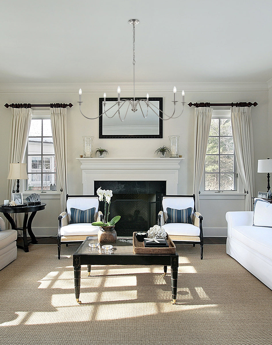 Rohan 54 inch chandelier in Polished Nickel