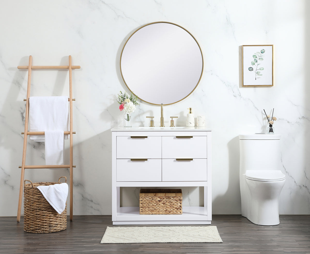 36 inch Single bathroom vanity in white