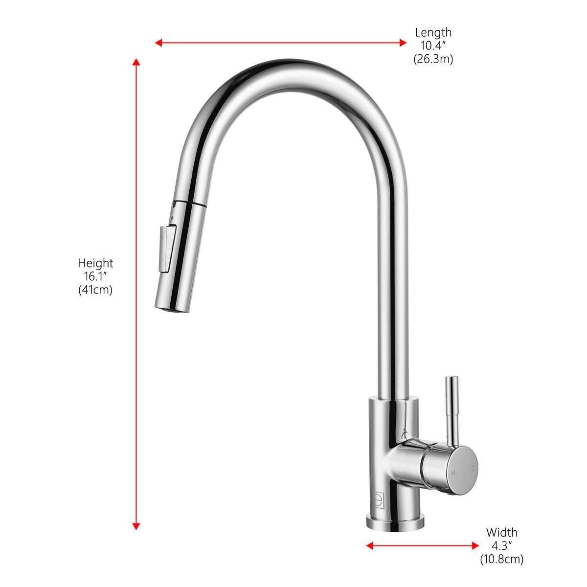 Luca Single Handle Pull Down Sprayer Kitchen Faucet with touch sensor in Chrome