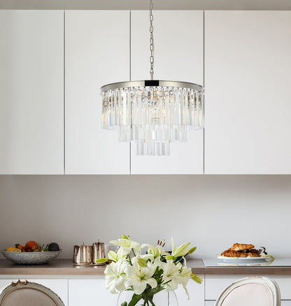 Sydney 9 light polished nickel Chandelier Clear Royal Cut Crystal