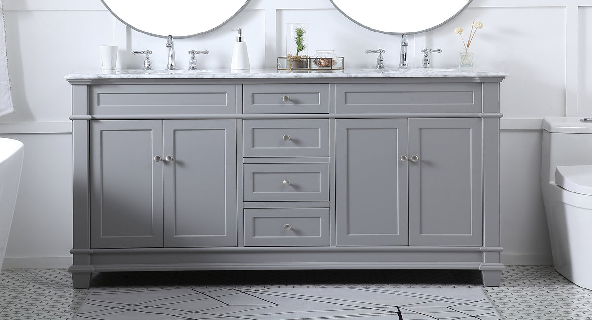 72 inch Double Bathroom Vanity set in Grey