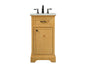 19 inch Single bathroom vanity in natural wood