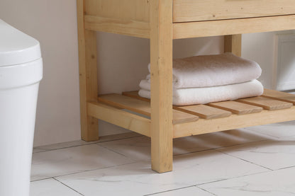 30 inch Single bathroom vanity in natural wood