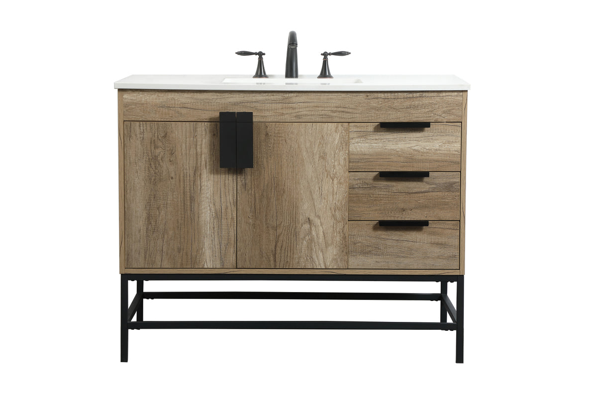 42 inch Single bathroom vanity in natural oak