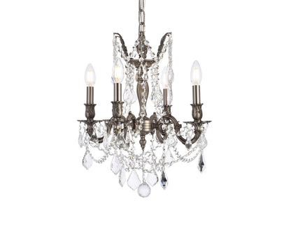 Rosalia 4 light Pewter Pendant Clear Royal Cut Crystal