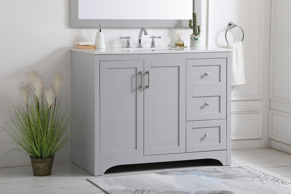 42 inch Single Bathroom Vanity in Grey