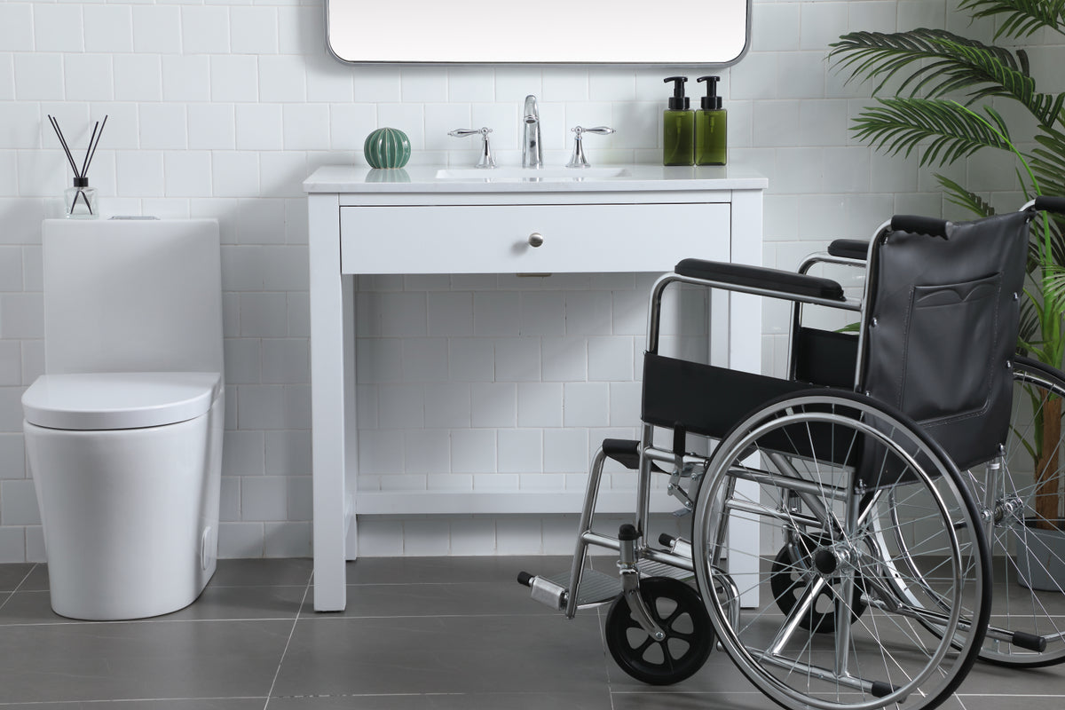 36 Inch ADA Compliant Bathroom Vanity In White