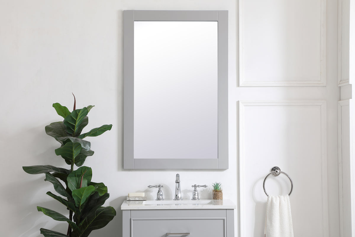 Aqua rectangle vanity mirror 24 inch in Grey