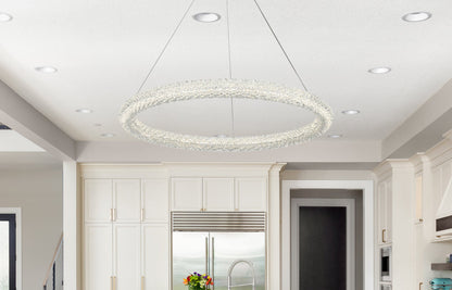 Bowen 32 inch Adjustable LED Chandelier in Chrome