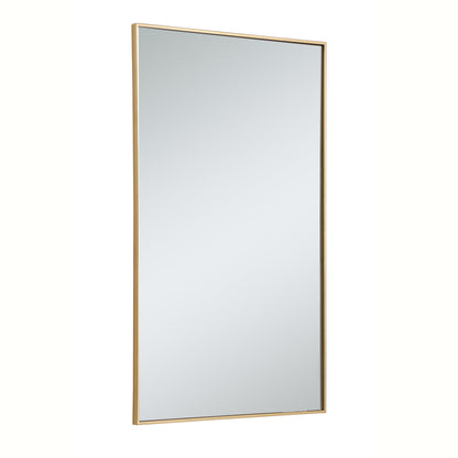 Metal frame rectangle mirror 30 inch in Brass