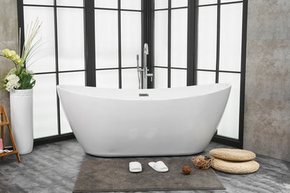 72 inch soaking double slipper bathtub in glossy white