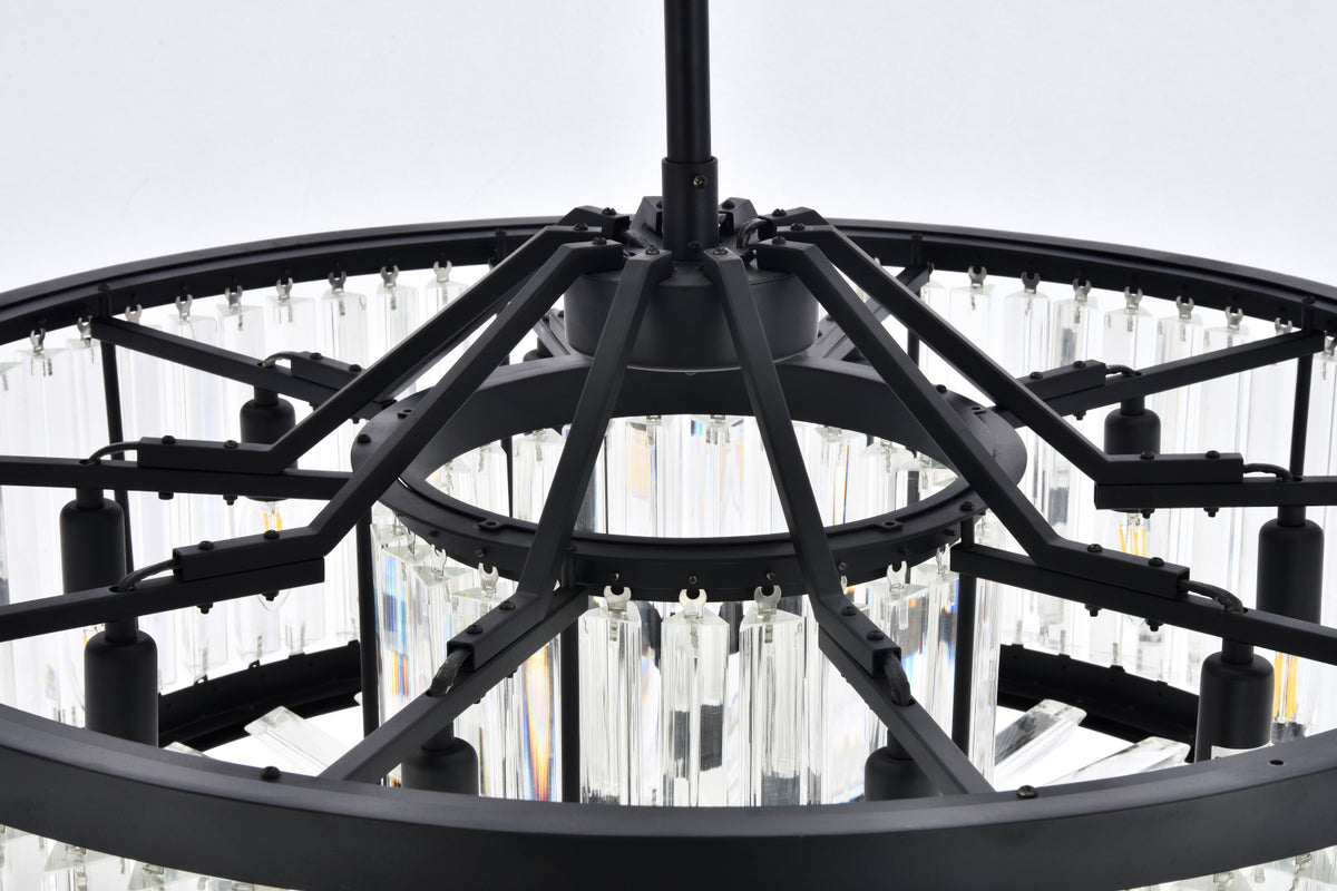 Chelsea 10 light Matte Black Chandelier Clear Royal Cut Crystal