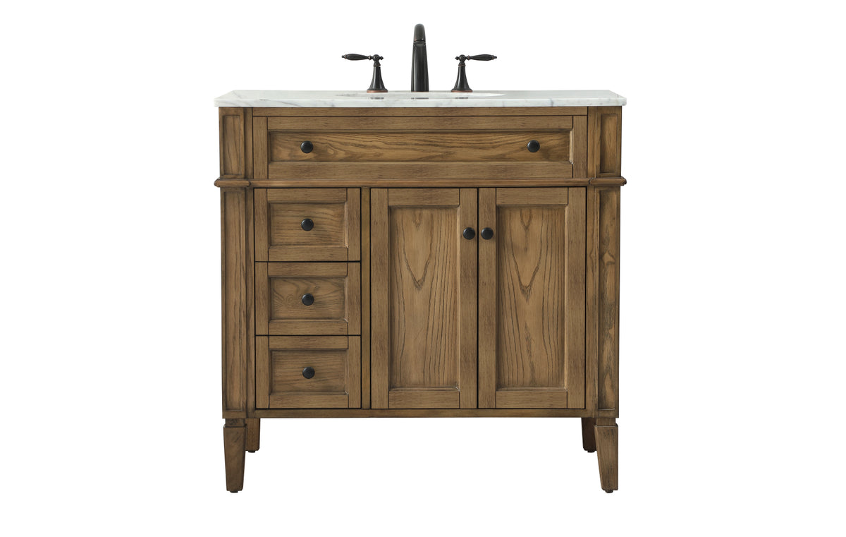 36 inch Single bathroom vanity in driftwood