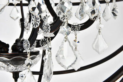 Geneva 5 light Dark Bronze Pendant Clear Royal Cut crystal