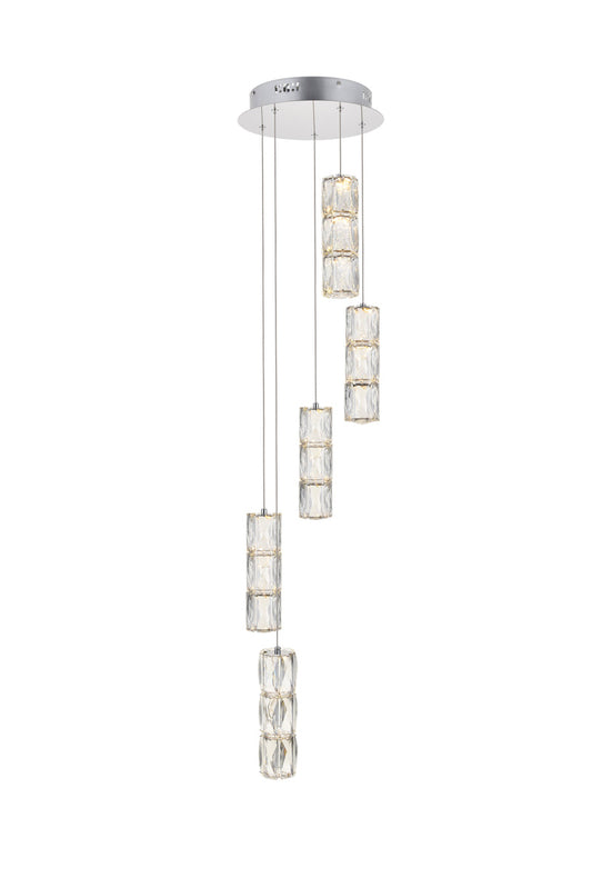Polaris LED light Chrome Pendant Clear Crystal