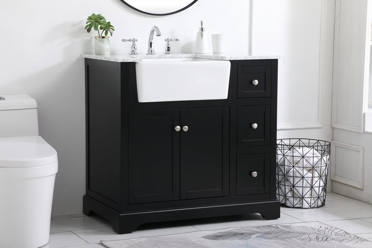 36 inch Single bathroom vanity in black