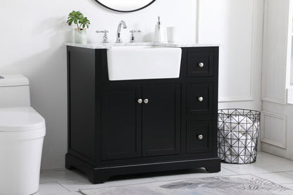 36 inch Single bathroom vanity in black