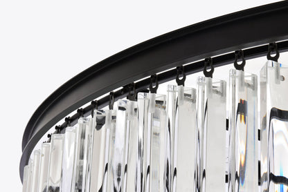Sydney 48 inch spiral crystal chandelier in matte black