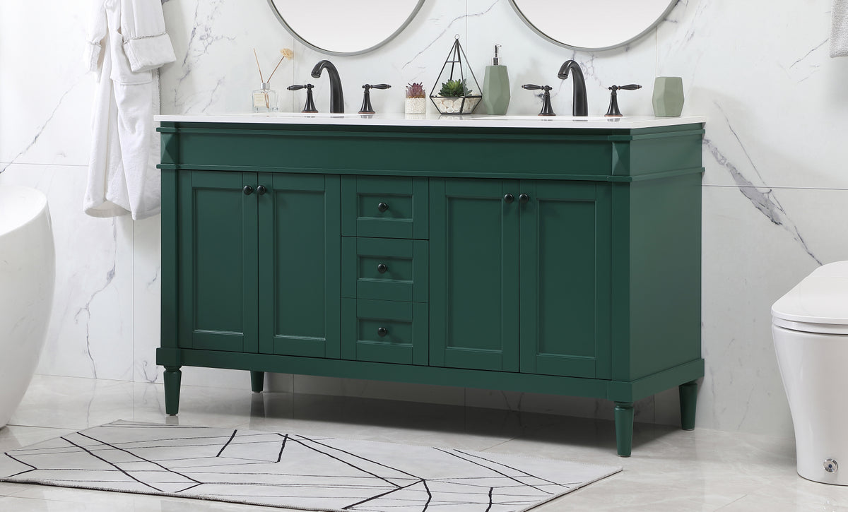 60 inch Single bathroom vanity in green