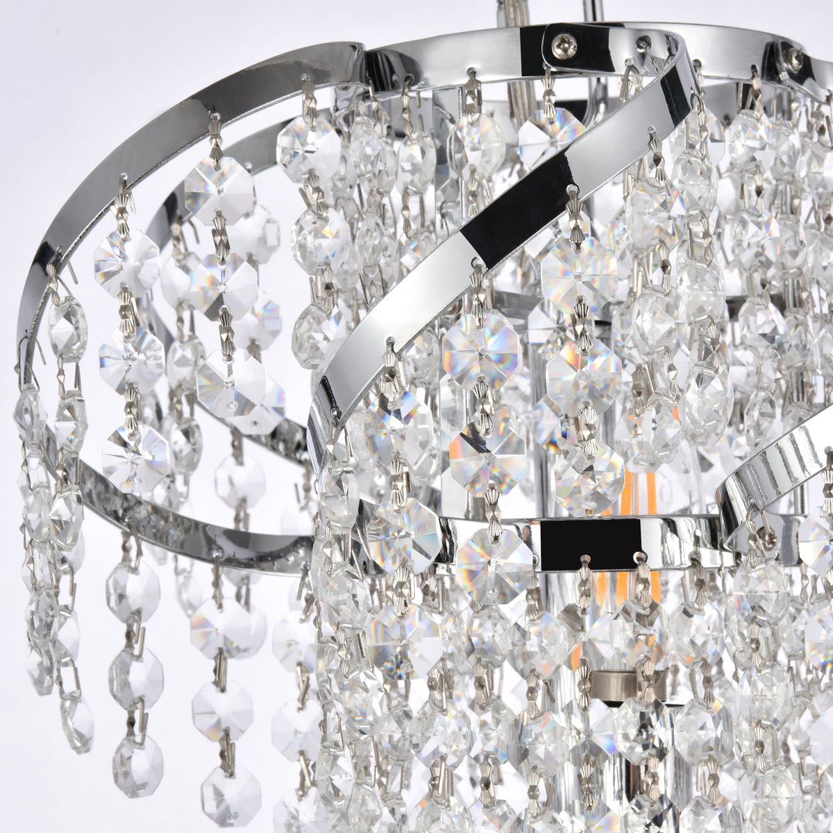Belenus 6 light Chrome Pendant Clear Royal Cut Crystal