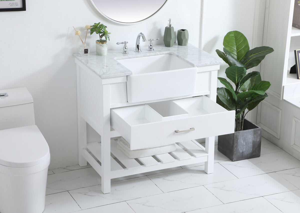 36 inch Single bathroom vanity in white