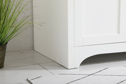 42 inch Single Bathroom Vanity in White with Backsplash