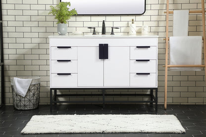 48 inch Single bathroom vanity in white