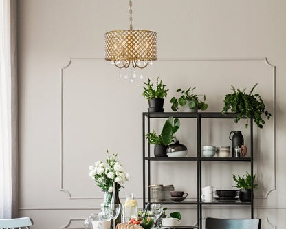 Elise 17 inch pendant in brass