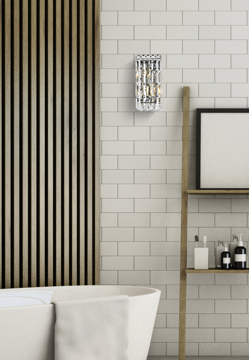 Maxime 2 light Chrome Wall Sconce Clear Royal Cut Crystal