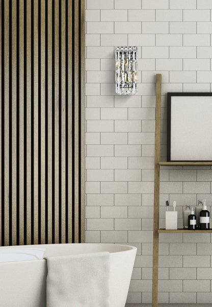 Maxime 2 light Chrome Wall Sconce Clear Royal Cut Crystal