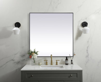 Metal Frame Square Mirror 48 inch in Black